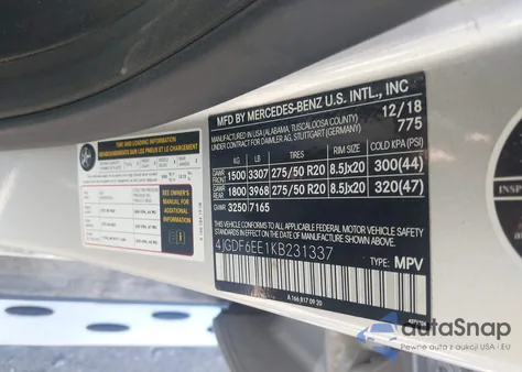 2019 Mercedes-Benz Gls 450 4Matic from USA, damaged, VIN 4JGDF6EE1KB231337